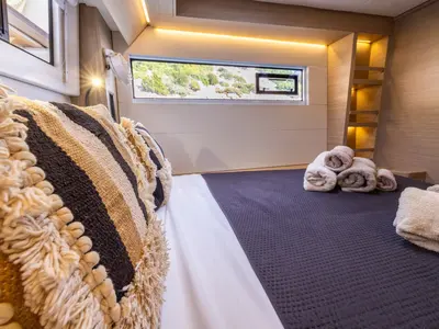 Cabin on CELINA, a Lagoon 51 catamaran at Municipal Unit of Lefkada, Greece