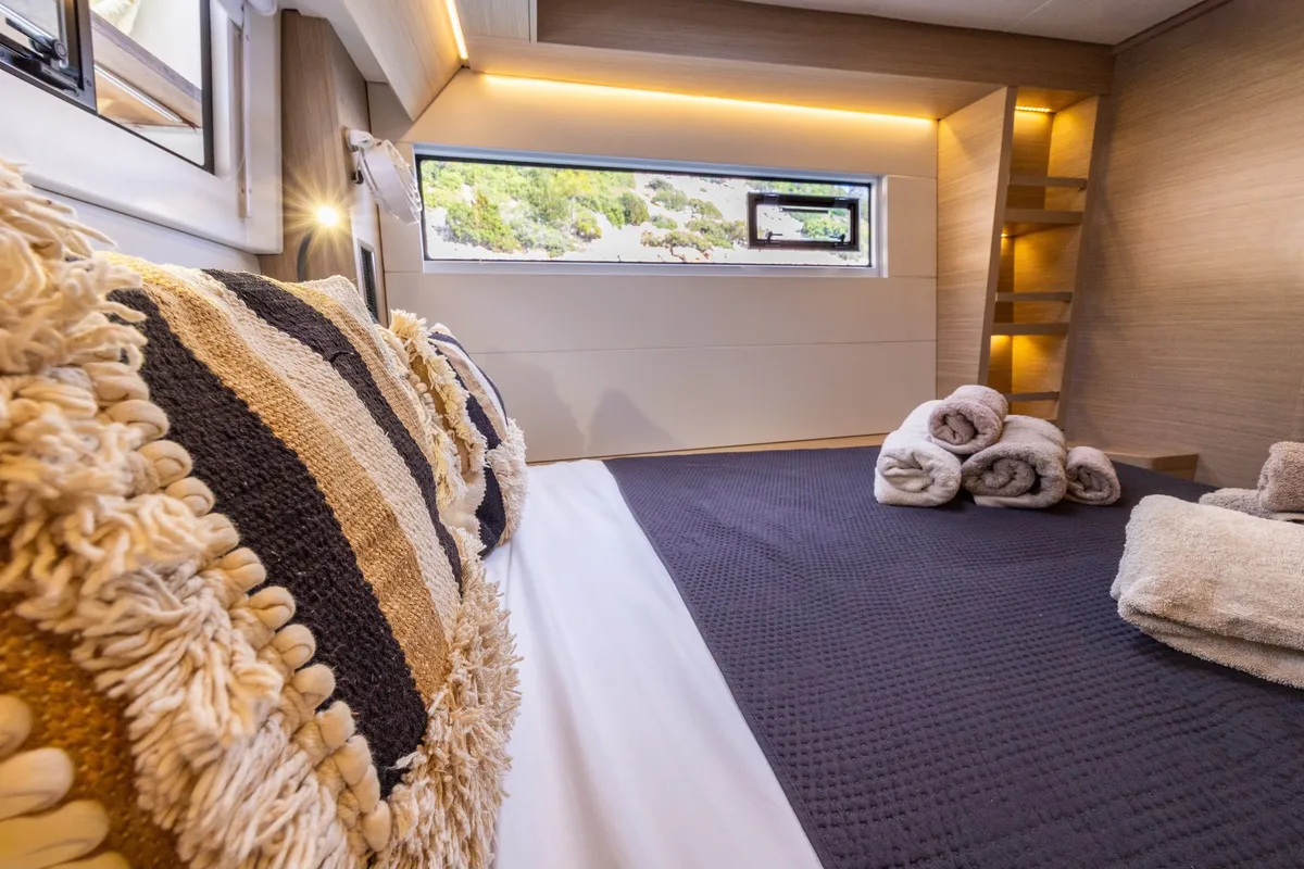 Cabin on CELINA, a Lagoon 51 catamaran at Municipal Unit of Lefkada, Greece