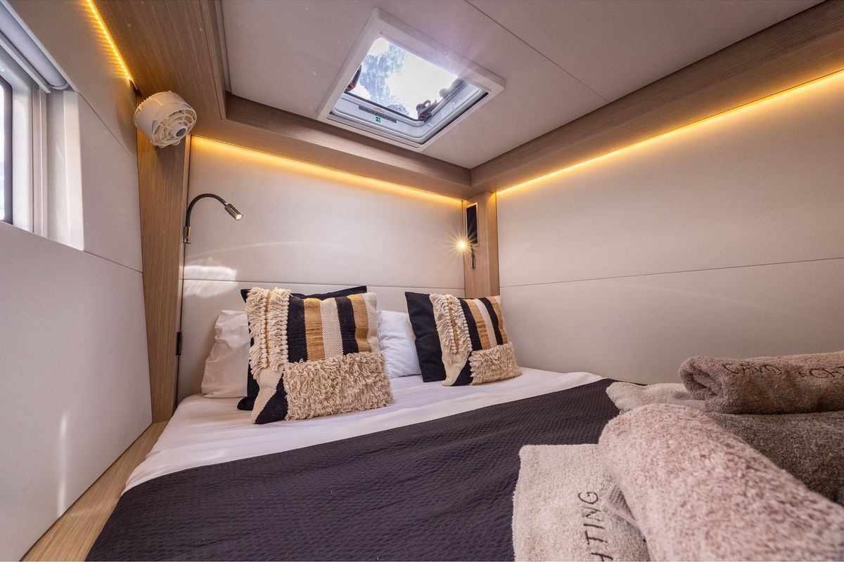 Cabin on CELINA, a Lagoon 51 catamaran at Municipal Unit of Lefkada, Greece