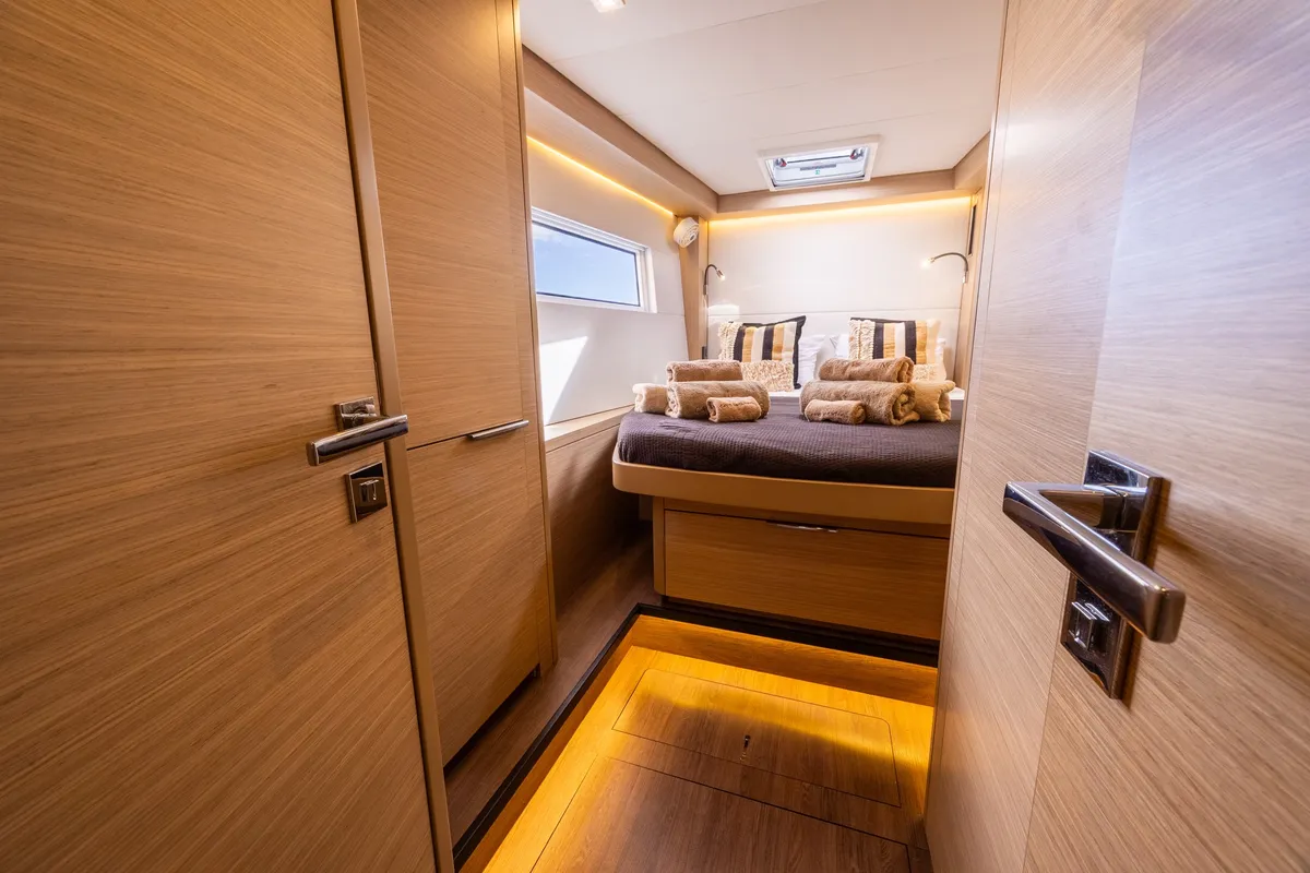 Cabin on CELINA, a Lagoon 51 catamaran at Municipal Unit of Lefkada, Greece