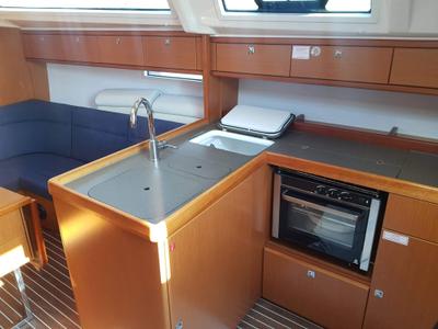 Galley of Nenemia, a Bavaria Cruiser 37 sailboat at Municipal Unit of Rhodes, Greece