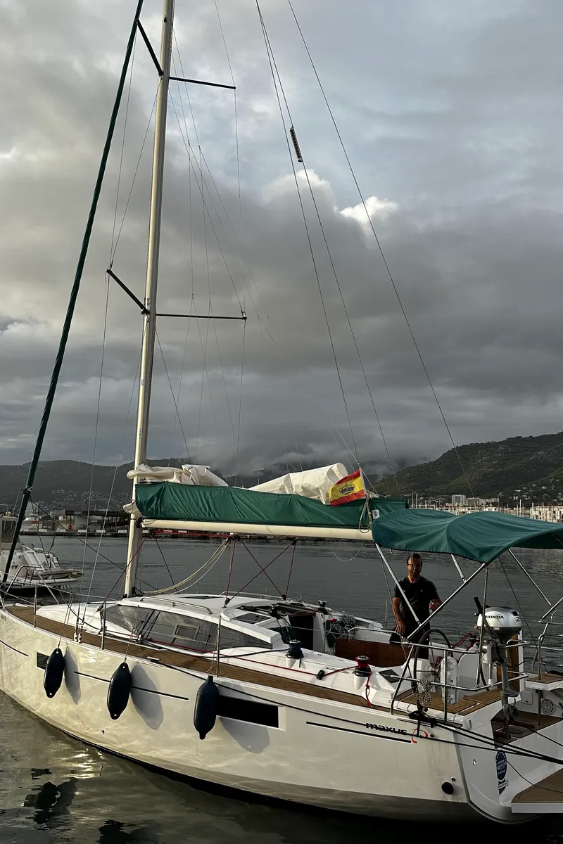 Exterior view of Angelmiles 1 , a Northman Maxus 35 sailboat at Valencia, Spain