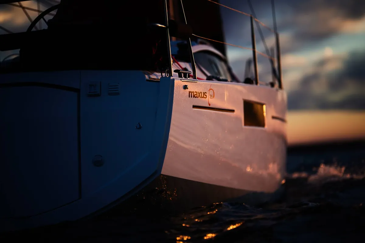 Exterior view of Angelmiles 1 , a Northman Maxus 35 sailboat at Valencia, Spain