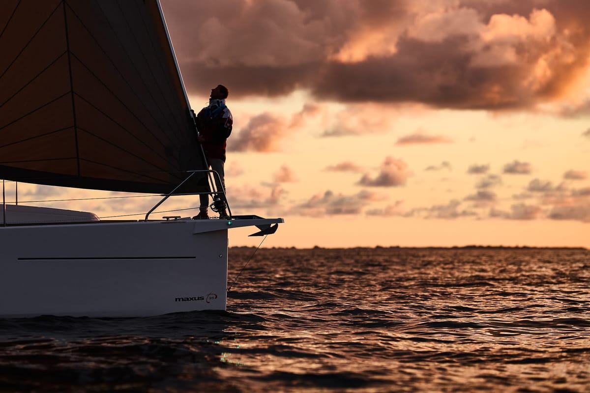 Exterior view of Angelmiles 1 , a Northman Maxus 35 sailboat at Valencia, Spain