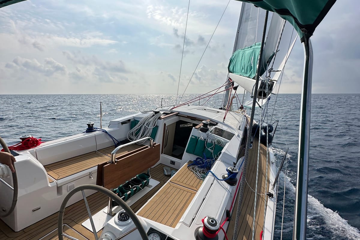 Angelmiles 1 , a Northman Maxus 35 sailboat at Valencia, Spain