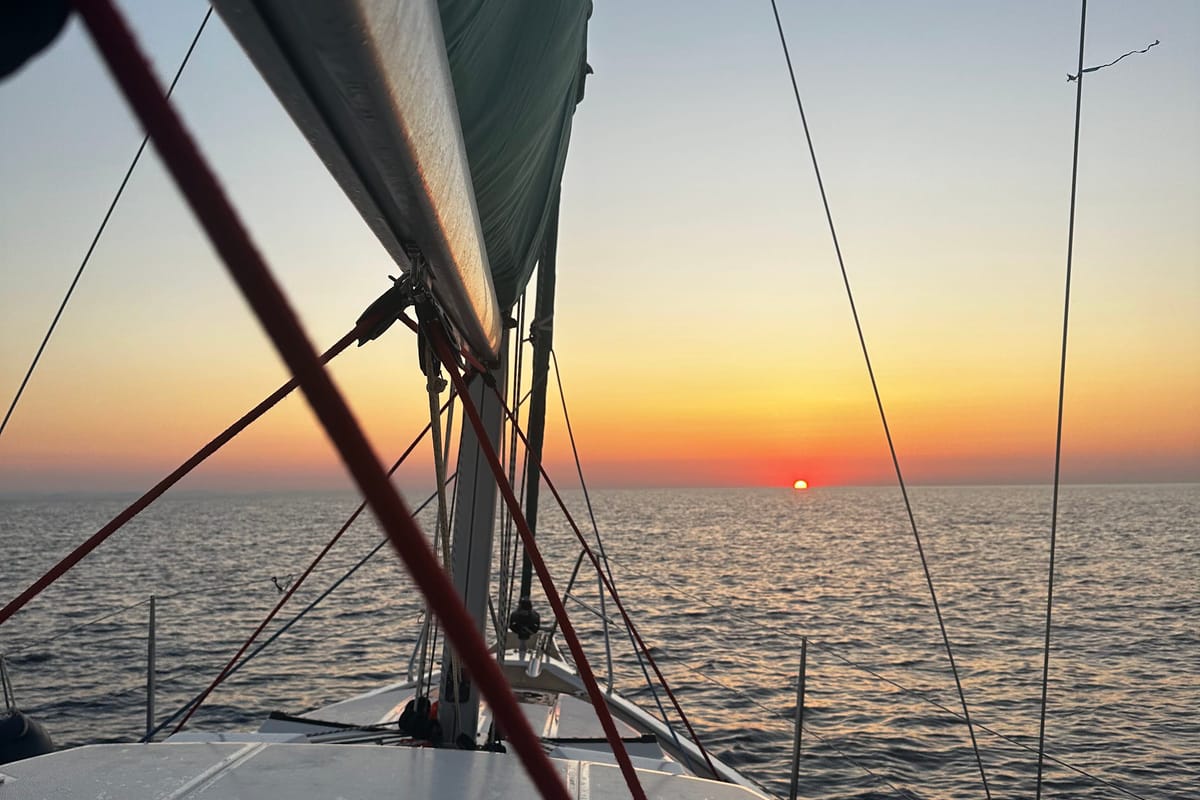 Deck of Angelmiles 1 , a Northman Maxus 35 sailboat at Valencia, Spain