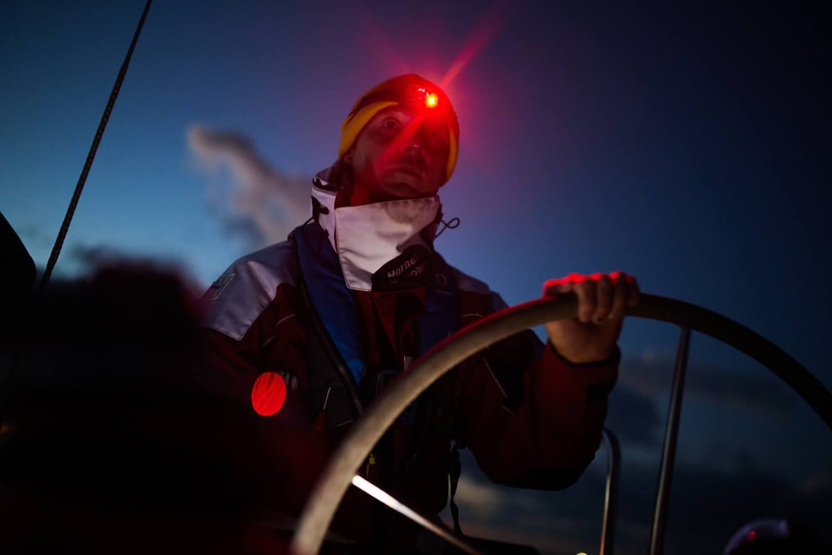 Cockpit of Angelmiles 1 , a Northman Maxus 35 sailboat at Valencia, Spain
