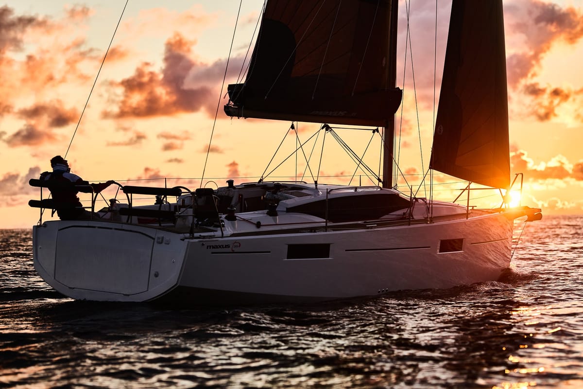 Exterior view of Angelmiles 1 , a Northman Maxus 35 sailboat at Valencia, Spain