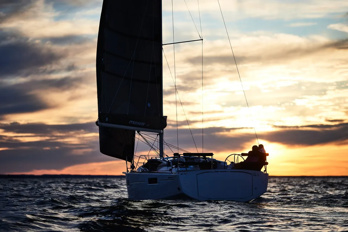 Exterior view of Angelmiles 1 , a Northman Maxus 35 sailboat at Valencia, Spain