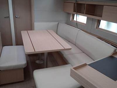 Salon of Skat, a Beneteau Oceanis 46.1 sailboat at Tonnarella, Italy