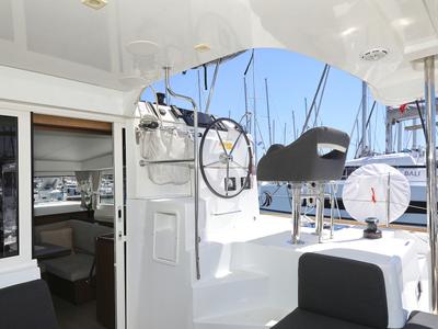 Cockpit of Tortilla Flat, a Lagoon 40 catamaran at Grad Biograd na Moru, Croatia