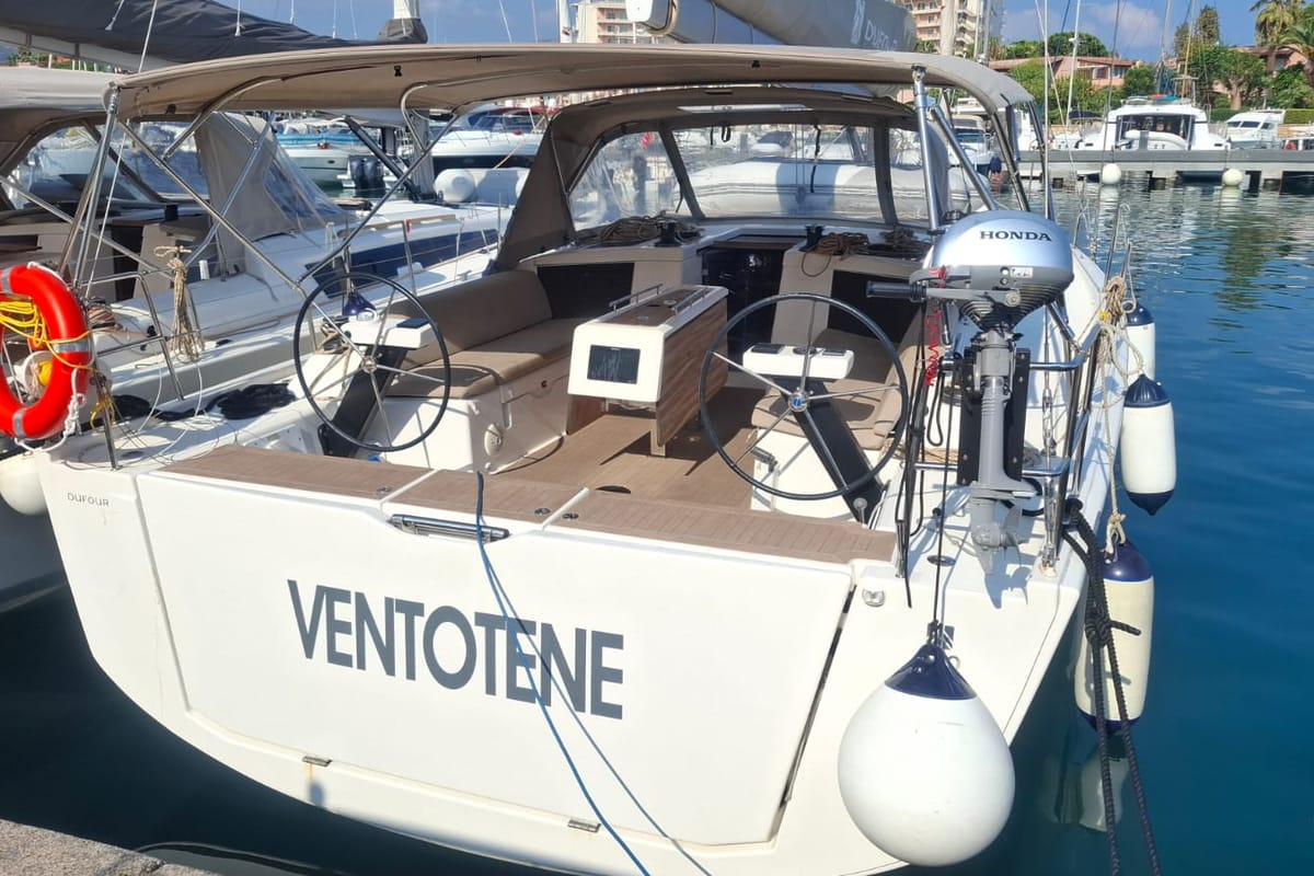 Ventotene, a Dufour 430 GL sailboat at Tonnarella, Italy