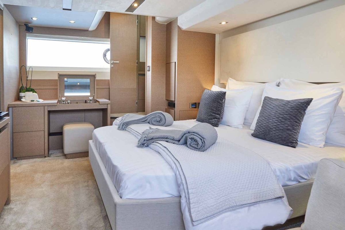 Cabin on Simul, a Prestige 630S yacht at Grad Trogir, Croatia