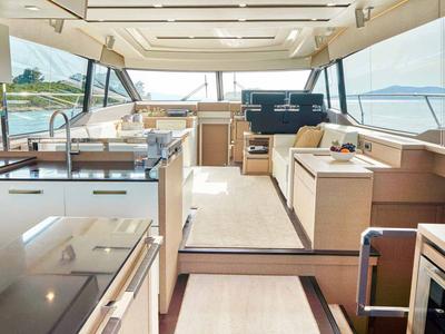 Galley of Simul, a Prestige 630S yacht at Grad Trogir, Croatia