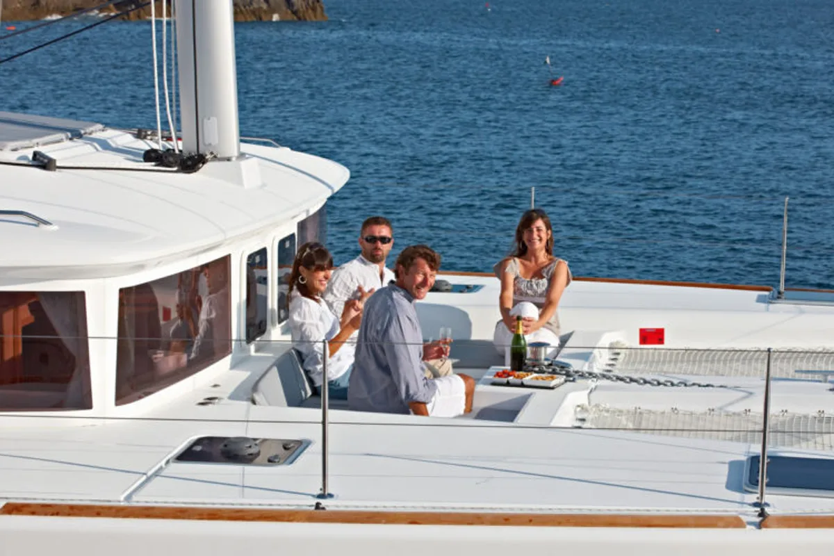 Deck of Big Elli, a Lagoon 450 F catamaran at Palma de Mallorca, Spain