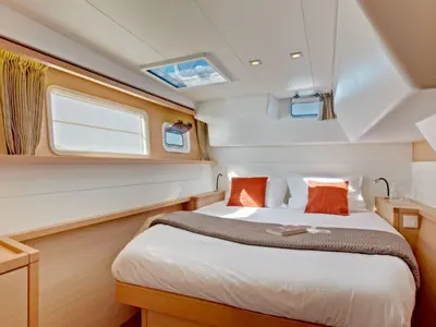 Cabin on Big Elli, a Lagoon 450 F catamaran at Palma de Mallorca, Spain