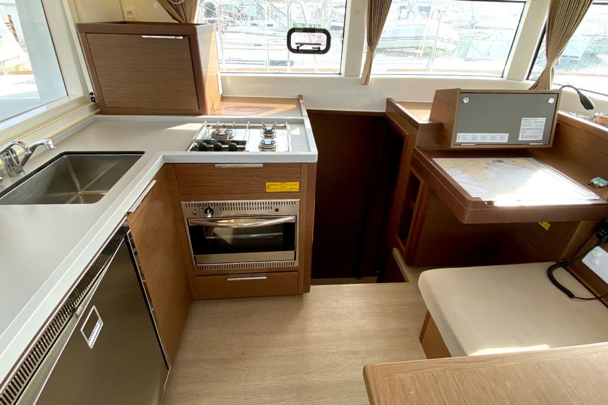 Galley of Sunrise, a Lagoon 40 catamaran at Palma de Mallorca, Spain