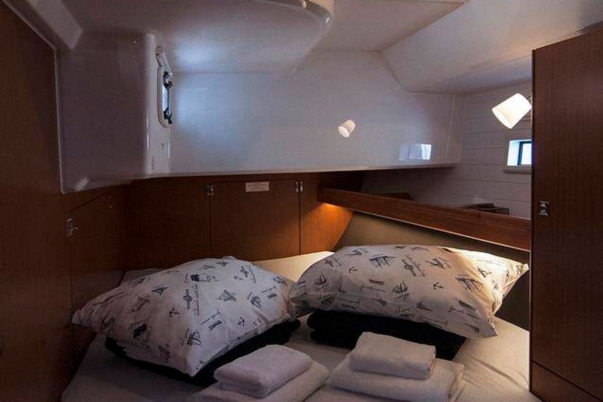 Cabin on Adria Myriam, a Bavaria Cruiser 46 sailboat at Split, Croatia