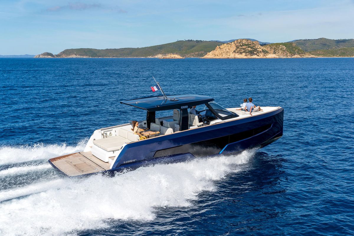 Exterior view of Instant Crush, a Fjord 41 XL yacht at Grad Kaštela, Croatia