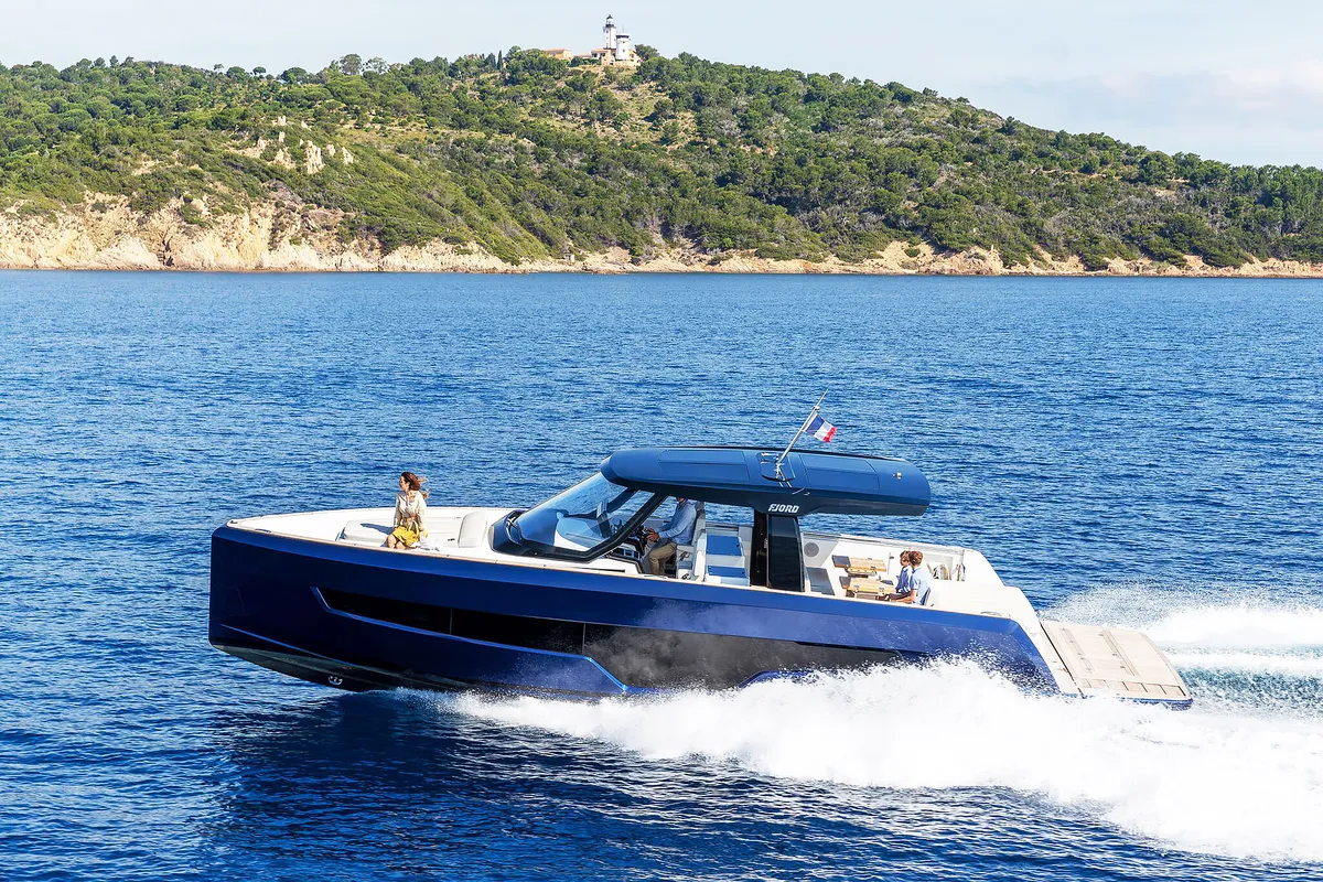 Exterior view of Instant Crush, a Fjord 41 XL yacht at Grad Kaštela, Croatia