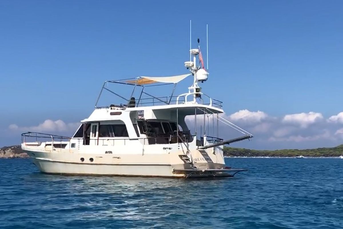 Exterior view of Dreamaway, a Gulet Waverunner 55 yacht at Olbia, Italy