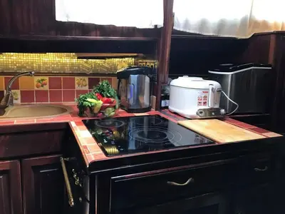 Galley of Dreamaway, a Gulet Waverunner 55 yacht at Olbia, Italy