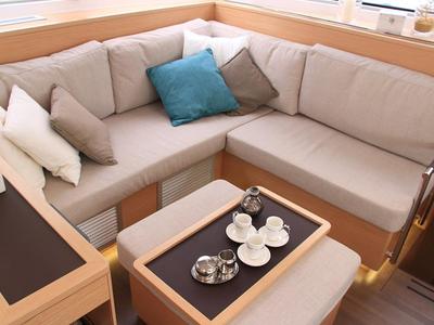 Deck of Calypso, a Nautitech 46 Fly catamaran at Capo d'Orlando, Italy