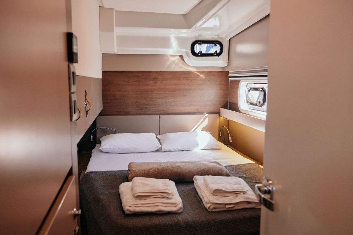 Cabin on Gemini, a Bali Catspace catamaran at Marmaris, Turkey