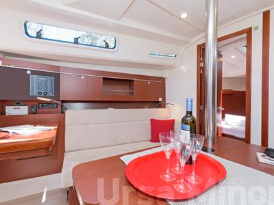 Salon of Ursa Minor, a Hanse Yachts Hanse 345 sailboat at Preveza, Greece