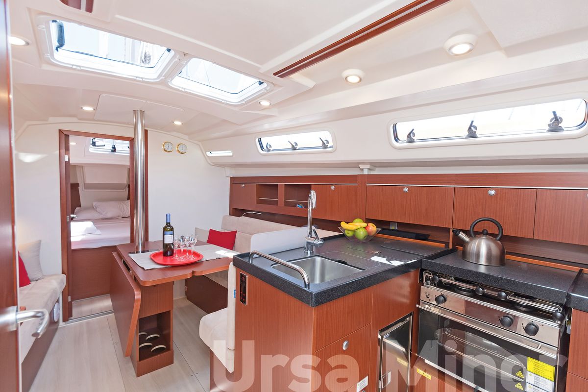 Galley of Ursa Minor, a Hanse Yachts Hanse 345 sailboat at Preveza, Greece