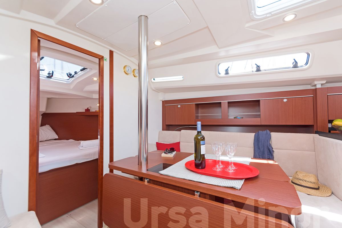 Salon of Ursa Minor, a Hanse Yachts Hanse 345 sailboat at Preveza, Greece