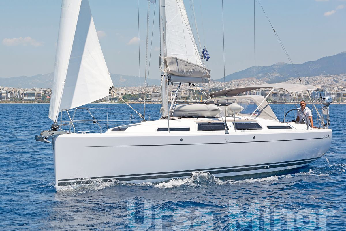 Exterior view of Ursa Minor, a Hanse Yachts Hanse 345 sailboat at Preveza, Greece