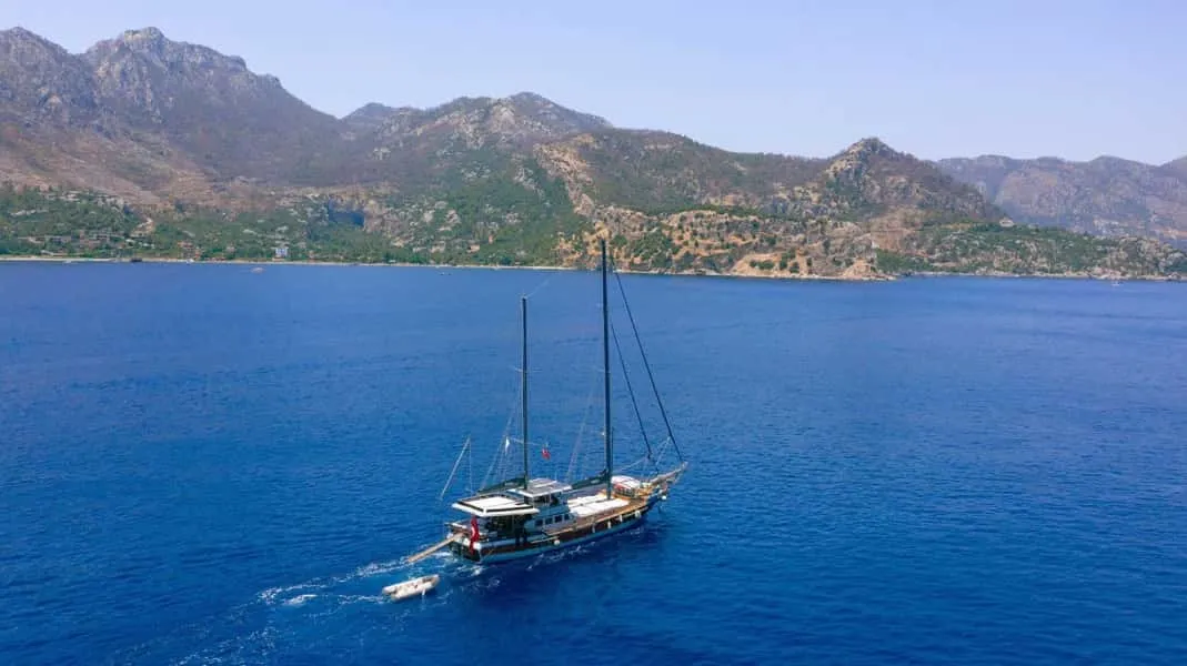 Exterior view of Gumus, a Gulet Gulet gulet at Marmaris, Turkey