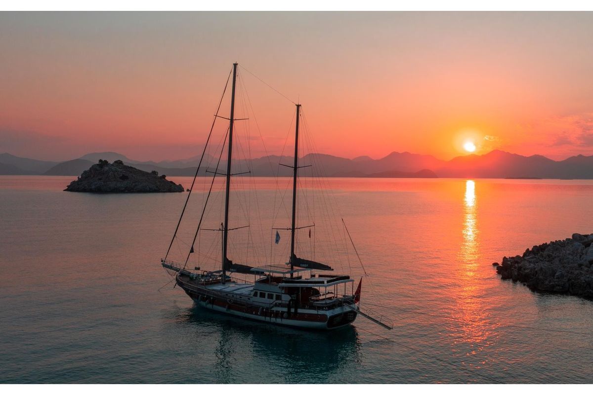Exterior view of Gumus, a Gulet Gulet gulet at Marmaris, Turkey