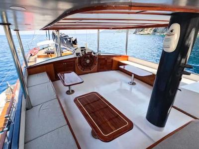 Cockpit of Gumus, a Gulet Gulet gulet at Marmaris, Turkey
