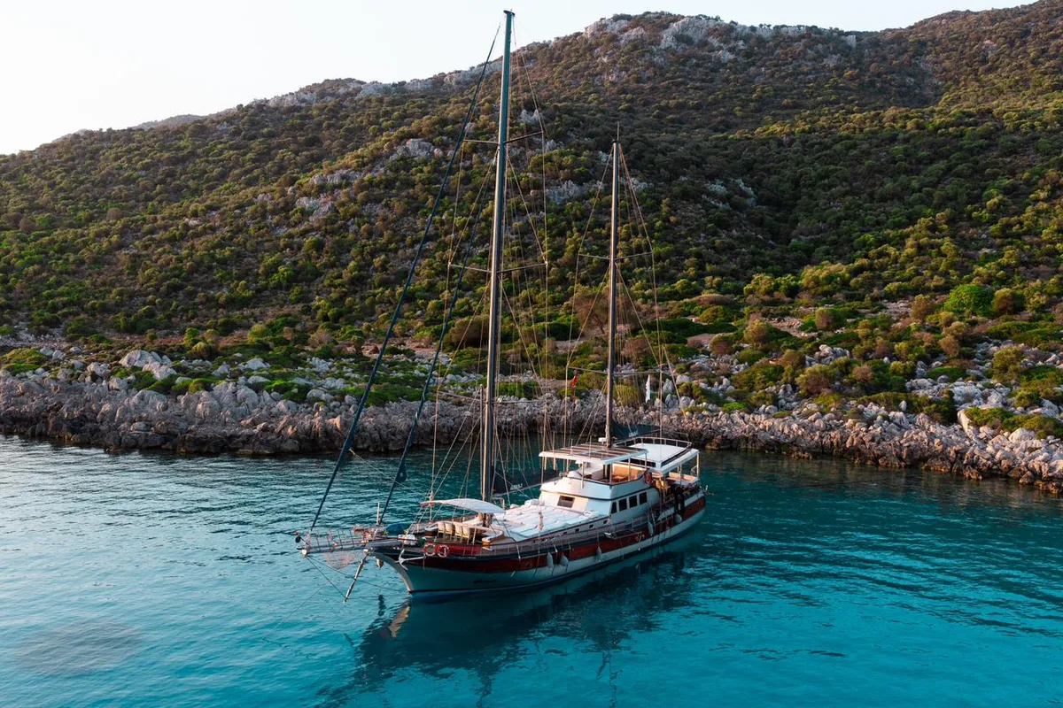 Exterior view of Gumus, a Gulet Gulet gulet at Marmaris, Turkey