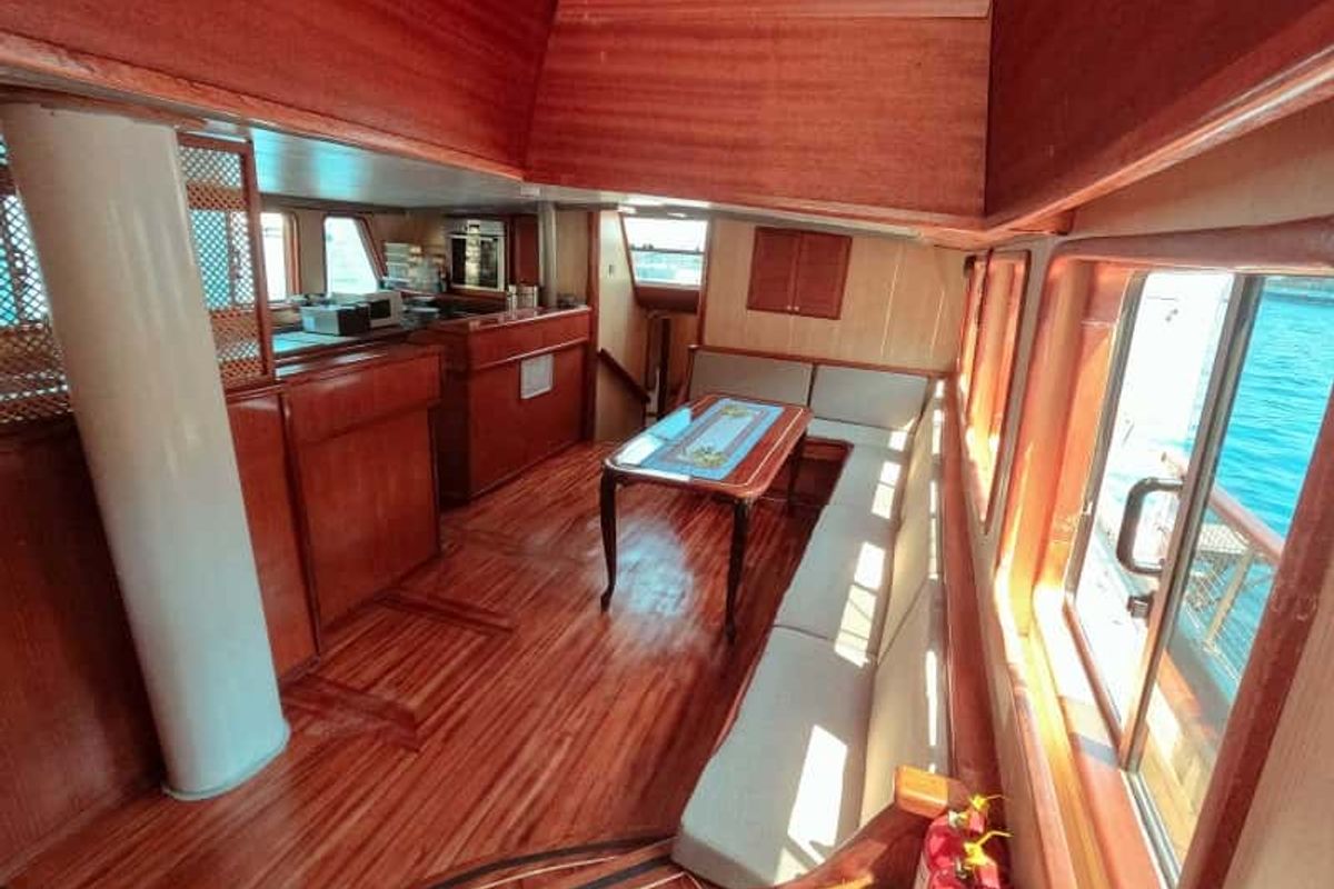 Salon of Gumus, a Gulet Gulet gulet at Marmaris, Turkey