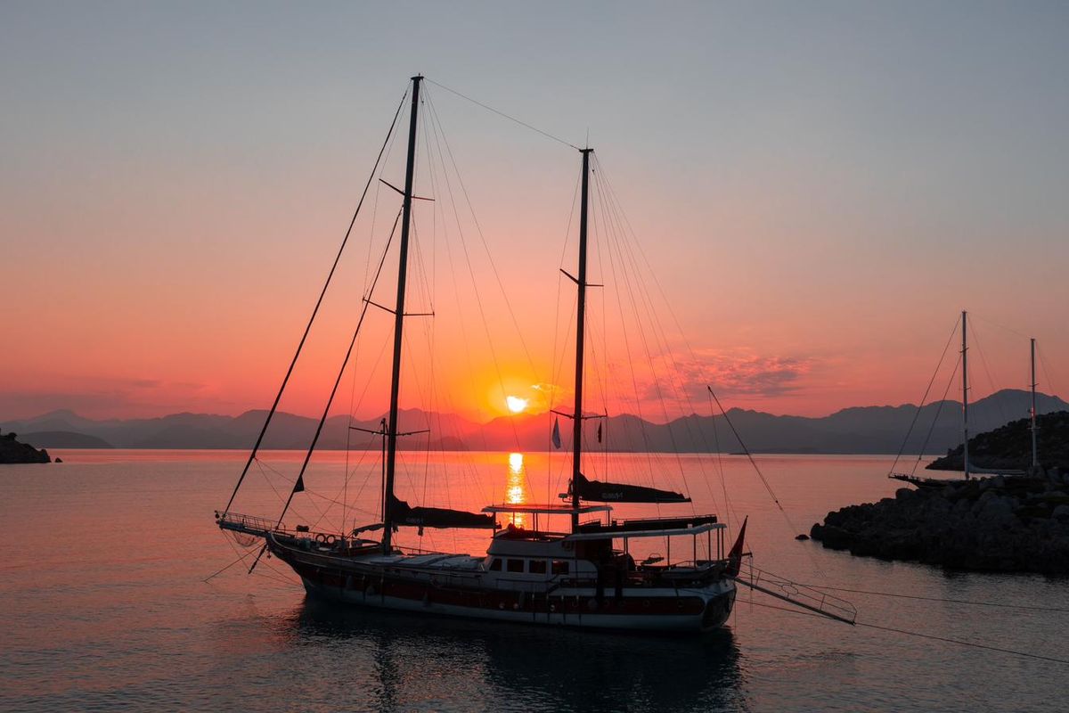 Exterior view of Gumus, a Gulet Gulet gulet at Marmaris, Turkey