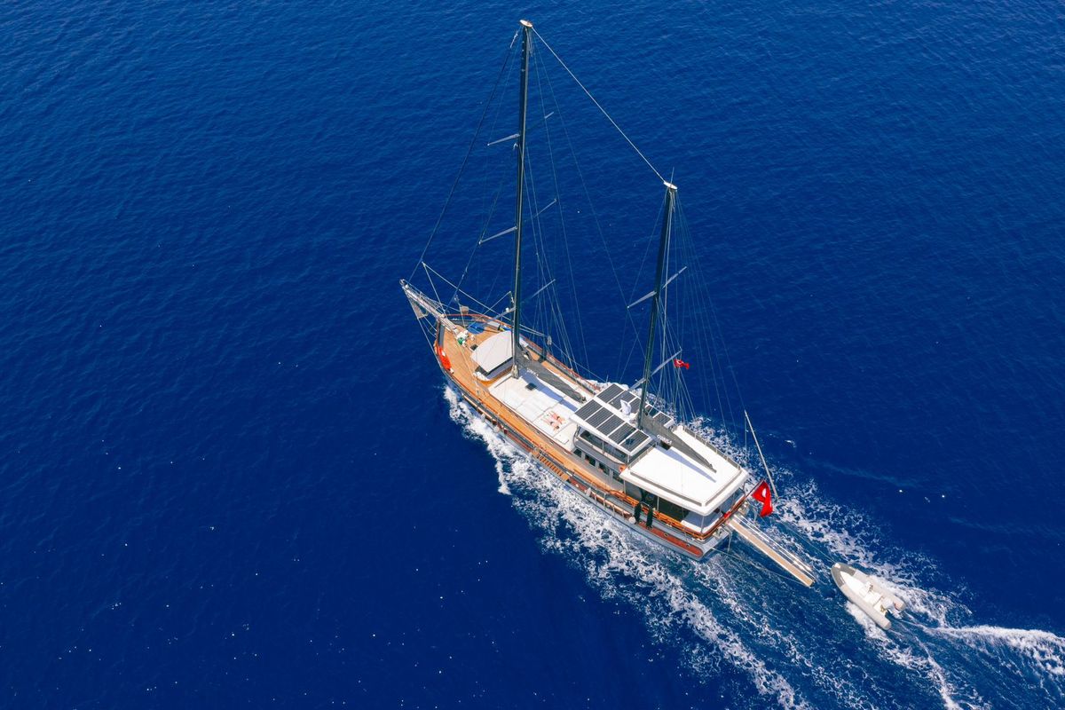 Exterior view of Gumus, a Gulet Gulet gulet at Marmaris, Turkey
