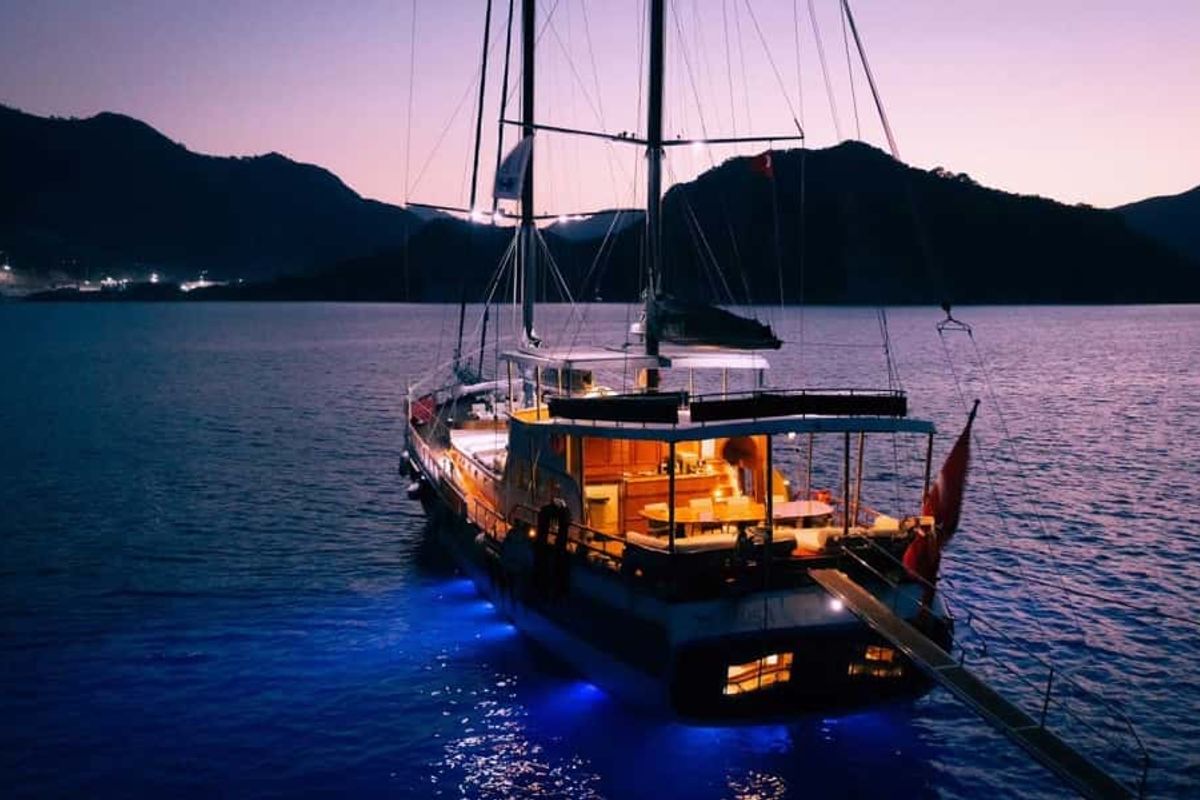 Exterior view of Gumus, a Gulet Gulet gulet at Marmaris, Turkey