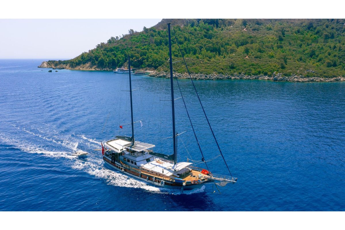 Exterior view of Gumus, a Gulet Gulet gulet at Marmaris, Turkey
