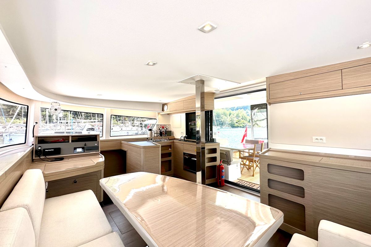 Galley of Sail Electra, a Lagoon 42 catamaran at Marmaris, Turkey