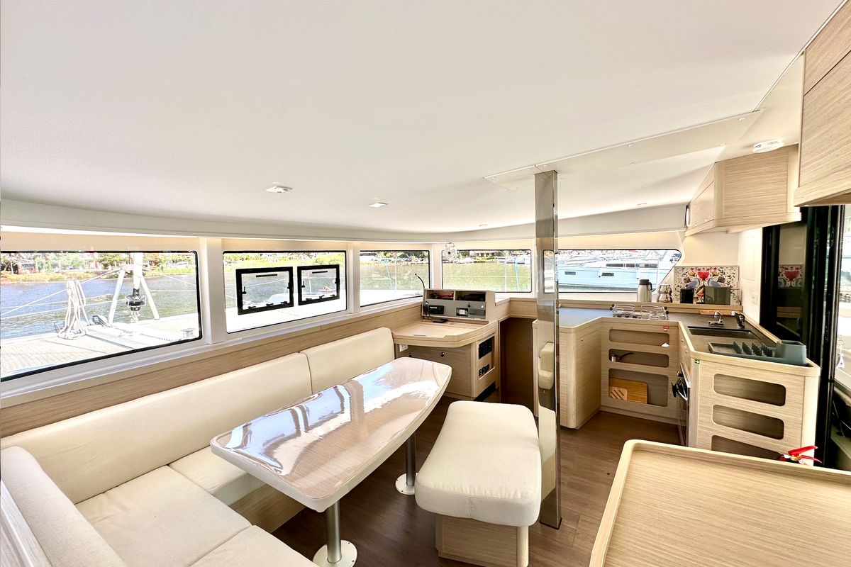 Cabin on Sail Electra, a Lagoon 42 catamaran at Marmaris, Turkey