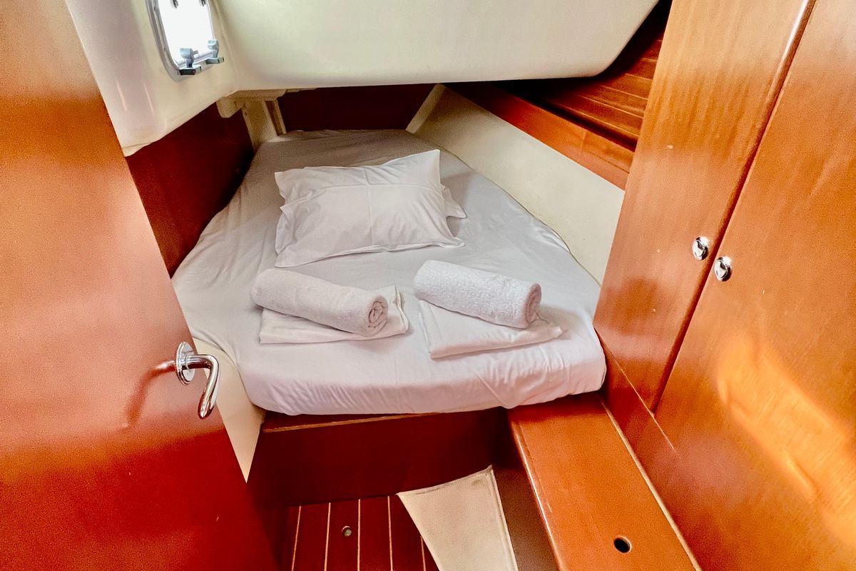 Cabin on Nefeli, a Dufour 34 sailboat at Municipal Unit of Rhodes, Greece