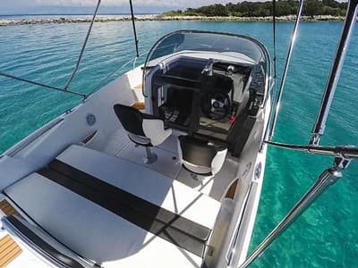 1238ML, a Galeon Galia 630 motorboat at Mali Lošinj, Croatia