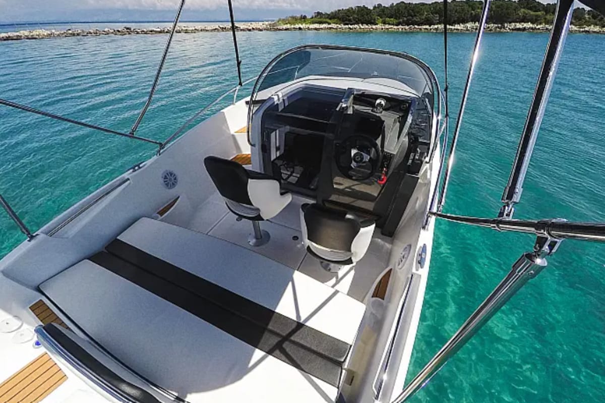 1238ML, a Galeon Galia 630 motorboat at Mali Lošinj, Croatia