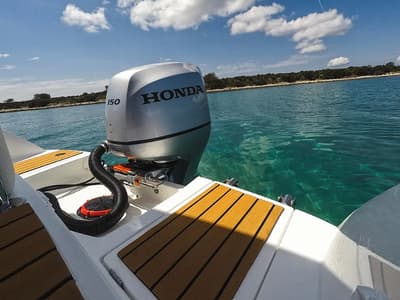 1238ML, a Galeon Galia 630 motorboat at Mali Lošinj, Croatia