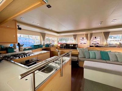 Galley of Branchia, a Lagoon 450 Fly catamaran at Naples, Italy