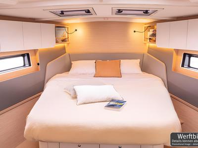 Cabin on Gimme! Gimme!, a Dufour 44 sailboat at Palma de Mallorca, Spain