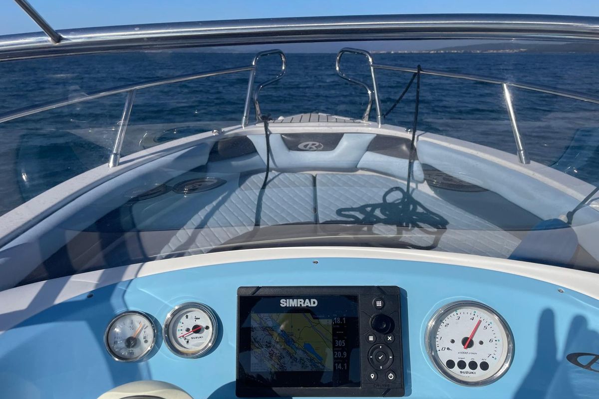 Cockpit of Rancraft Rm 21, a Gulet Rancraft RM21 motorboat at Zadar, Croatia